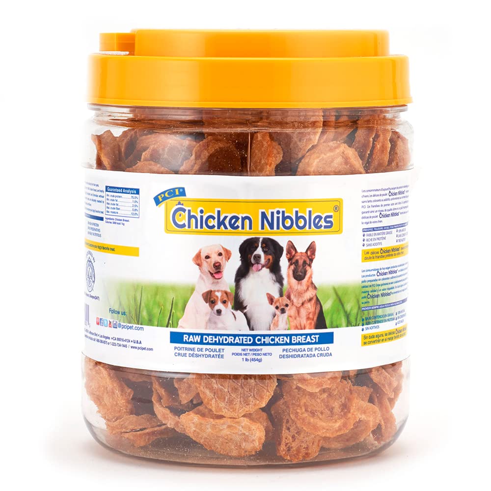 Pet Center Inc. (PCI) Chicken Nibble Dog Treats, 2.25lb. – 100% Real Raw Dehydrated Chicken Breast Bites for Small, Medium & Large Dogs