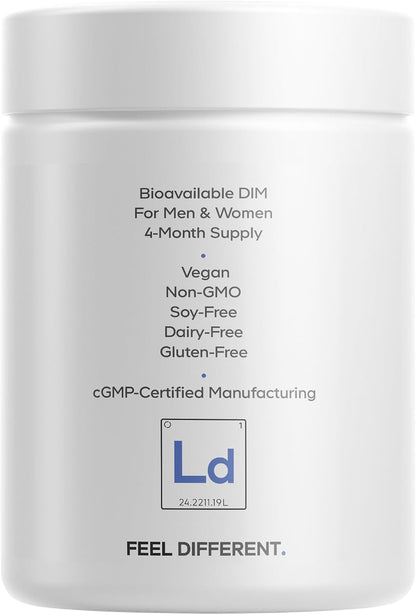 Codeage Liposomal DIM Supplement - 4 Months Supply of DIM Vitamins and SGS, Pomegranate, Broccoli, Vitamin E Isomers Tocopherols Alpha Beta Gamma Delta - Liposomal Formula - Gluten-Free - 120 Capsules