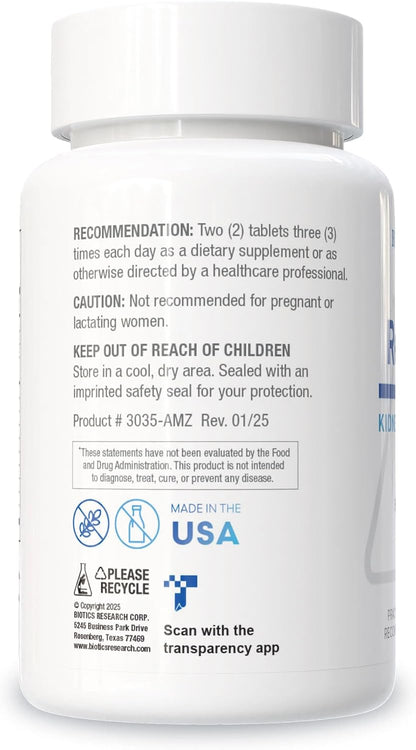 Biotics Research Renal Plus – Botanical, Glandular and Nutritional Support for Optimal Renal Function. Kidney Health & Supports Urological Function –Ulva ursi, Buchu Leaf, Echinacea, Cranberry–180Tabs