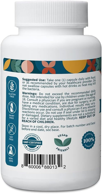 Pattern Wellness Probiotic Supplement – 30 Vegan Capsules | 51 Billion CFU – Supports Digestive Balance & Gut Wellness – Mindfully Sourced, Non-GMO