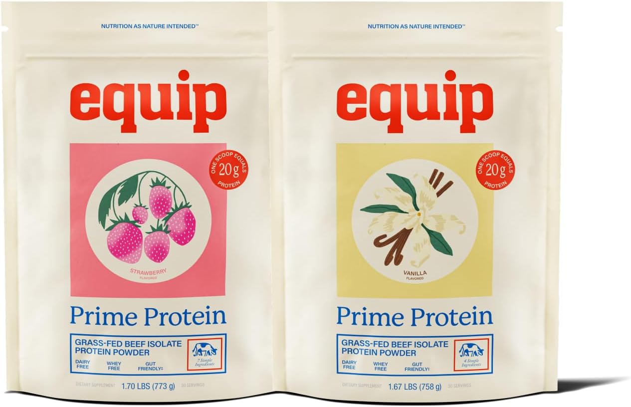 Equip Foods Prime Protein Powder Strawberry & Prime Protein Powder Vanilla
