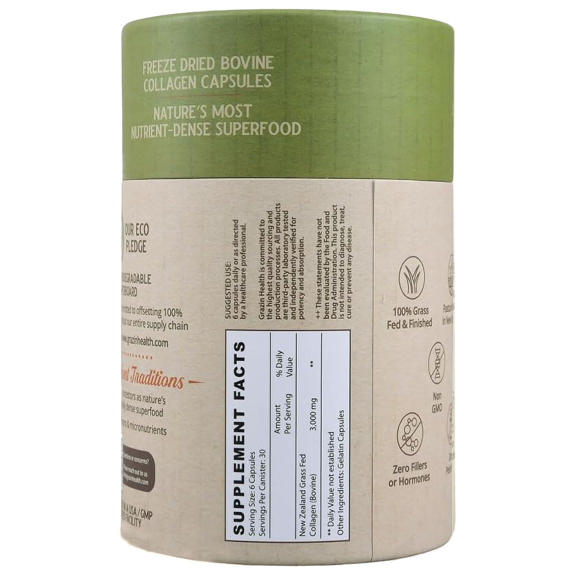 Bovine Organ Complex 3000mg per Serving (30 Servings) | Pancreas, Liver, Spleen, Kidney, Heart (600 Mg per Organ per Capsule) Grass Fed