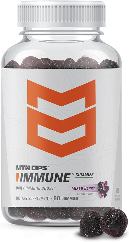 MTN OPS Immune Support Gummies with Elderberry, Mixed Berry