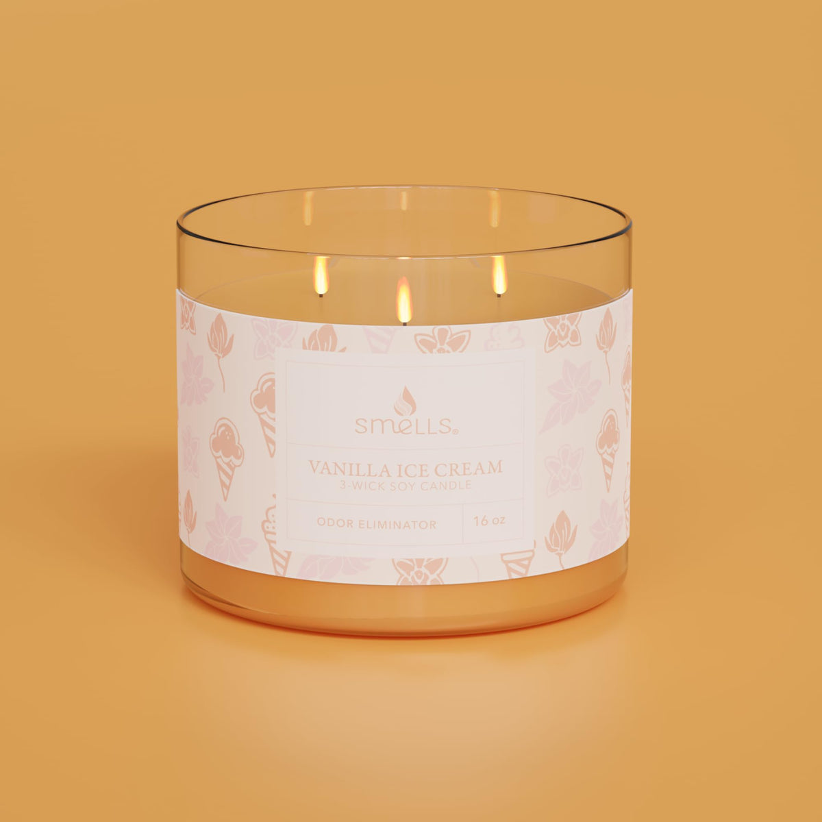 Smells - Odor Eliminator - Premium Soy Wax Jar Scented Candle 12oz. and 16oz. - 100% Cotton Single Wick