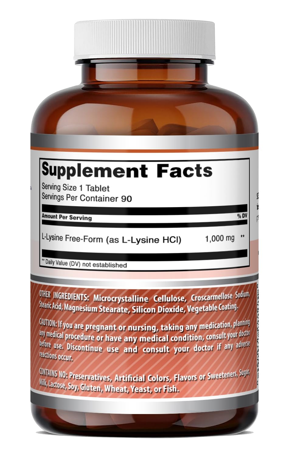 Amazing Formulas L-Lysine 1000 Mg Amino Acid Supplement | Tablets | Non-GM0 | Gluten-Free | Made in USA (1 Pack | 180 Count)