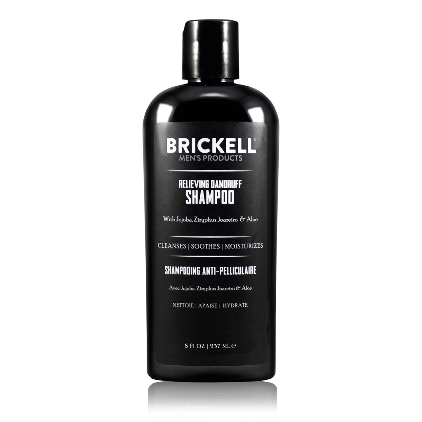 Brickell Men's Relieving Dandruff Shampoo For Men, Soothes and Eliminates Dandruff With Salicylic Acid, Ziziphus Joazeiro, and Aloe, 8oz, Scented