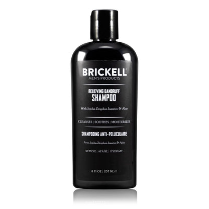 Brickell Men's Relieving Dandruff Shampoo For Men, Soothes and Eliminates Dandruff With Salicylic Acid, Ziziphus Joazeiro, and Aloe, 8oz, Scented