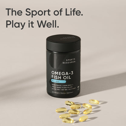 Sports Research® Omega-3 Fish Oil 1250 - Triple Strength Fish Oil Supplement from Wild Alaska Pollock - MSC Certified Sustainable · Non-GMO · Soy Free - 90 Softgel Capsules