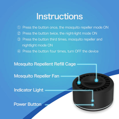 Rechargeable Mosquito Repeller Outdoor Patio Bug Insect Repellent Indoor