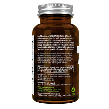 Men's Multivitamin, Methylated B-Vitamins, Clean Label & Vegan, High Strength Formula