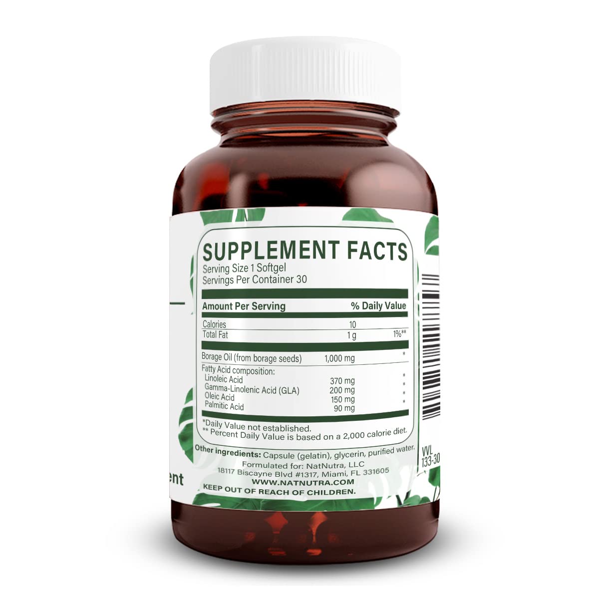 Natural Borage Oil Supplement, Omega-6 Fatty Acid, 90 Softgels | Rich in gamma-linolenic acid (GLA), Supporting Skin, Nerve, & Joint Health