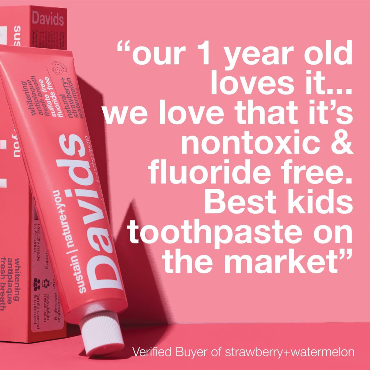 Davids Fluoride Free Toothpaste Teeth Whitening SLS Free Peppermint 5.25oz