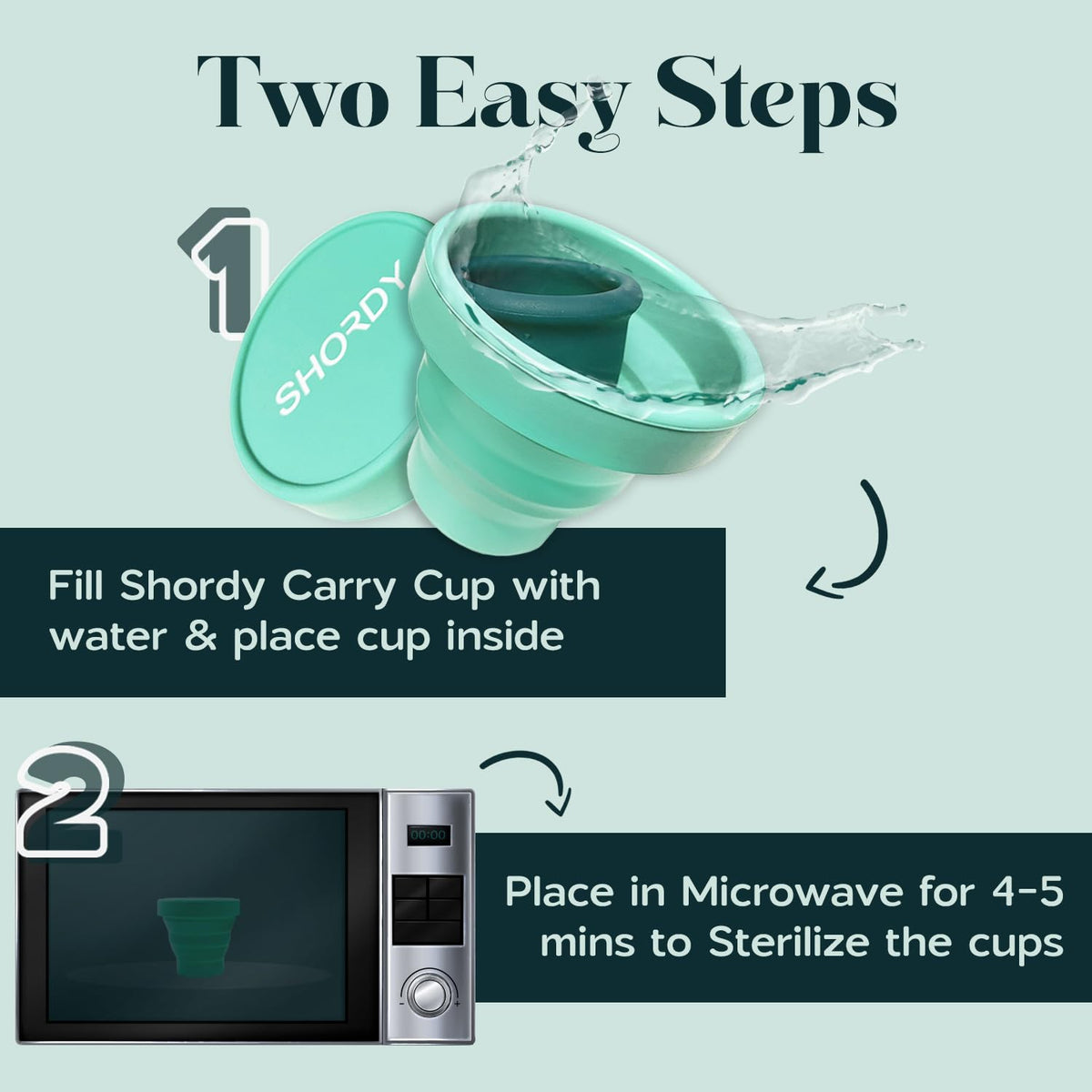 SHORDY Menstrual Case Holder for Sterilization, Collapsible Silicone Container - Boil, Sterilize