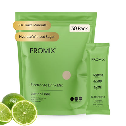 ProMix Nutrition Electrolytes Powder Hydration Packets - Himalayan Pink Salt, Magnesium, Potassium, Vitamin C - Salted Watermelon, Lightly Sweetened - 30 Servings (Pack of 30)