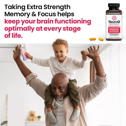NeuroQ Memory & Focus | Formulated by Neurologist Dr. Dale Bredesen | Addresses All 4 Causes of Cognitive Decline | Ginkgo Biloba, Phosphatidylserine, Gotu Kola, Coffee Fruit, Turmeric & Propolis