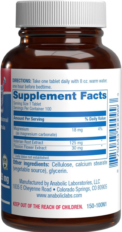 Valerian Root for Sleep and Relaxation - Gentle Magnesium Supplement for Sleep and Mood Support with Passion Flower and Valerian Root Extract - Vegan Non-GMO & Made in the USA - 100 Servings