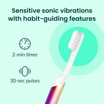 Quip Sonic Electric Toothbrush, Extra Brush Head, Metal Handle, Slate
