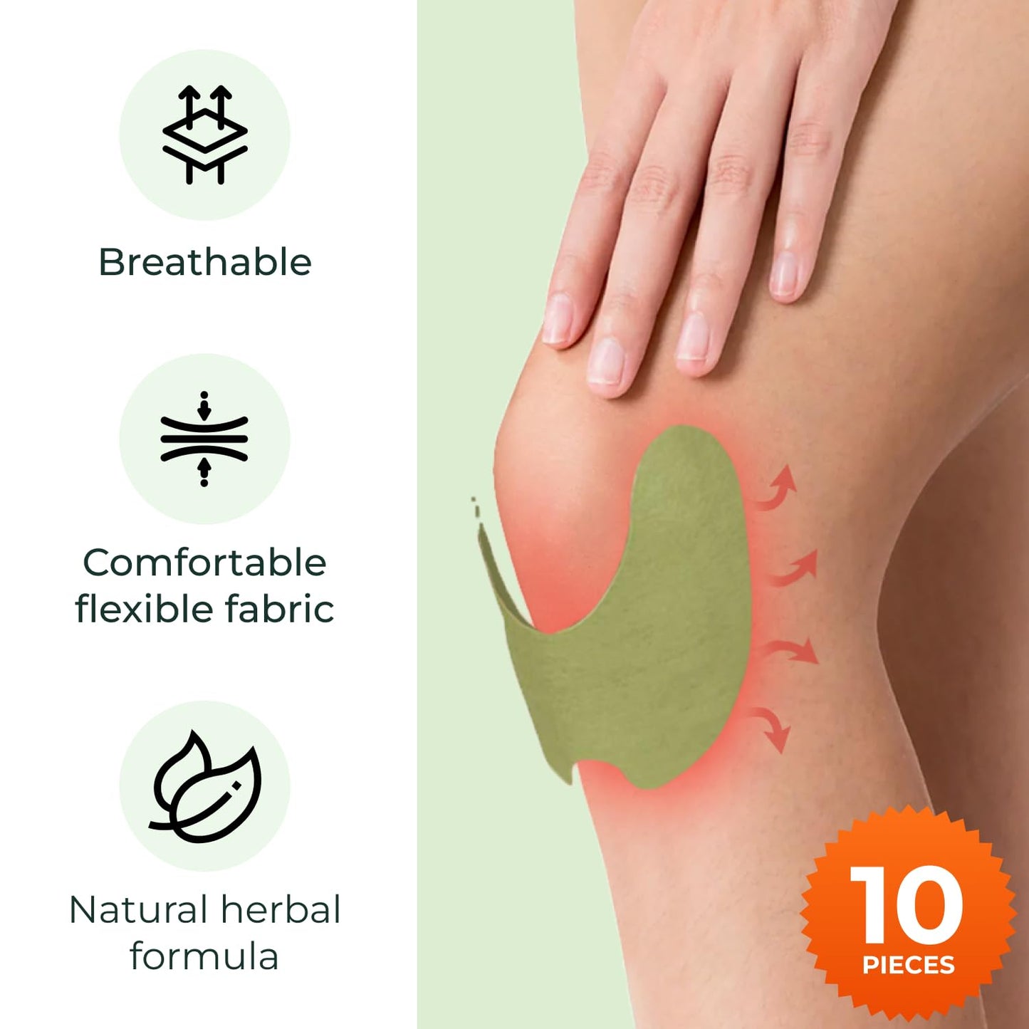 Wellnee Knee Support Bundle – Adjustable Patella Knee Strap + Herbal Knee Patches for Everyday Comfort, Activity & Recovery (1 Strap + 10 Patches)