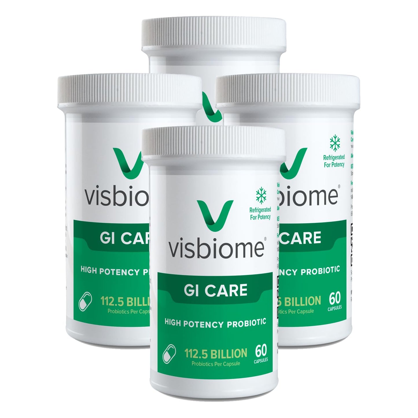 Visbiome® GI Care High Potency Probiotic, 112.5B CFU, 60 Capsules | Original De Simone Formulation®, Multi-Strain, Refrigerated Probiotics, Low FODMAP Certified, Gluten-Free, Made in USA