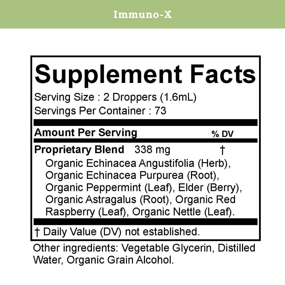 Springs Immuno-X Immune Support Tincture, Echinacea, Elderberry & Astragalus Root, Organic Herbal Wellness Boost for Immunity, Digestion & Overall Health 3 Convenient Sizes”