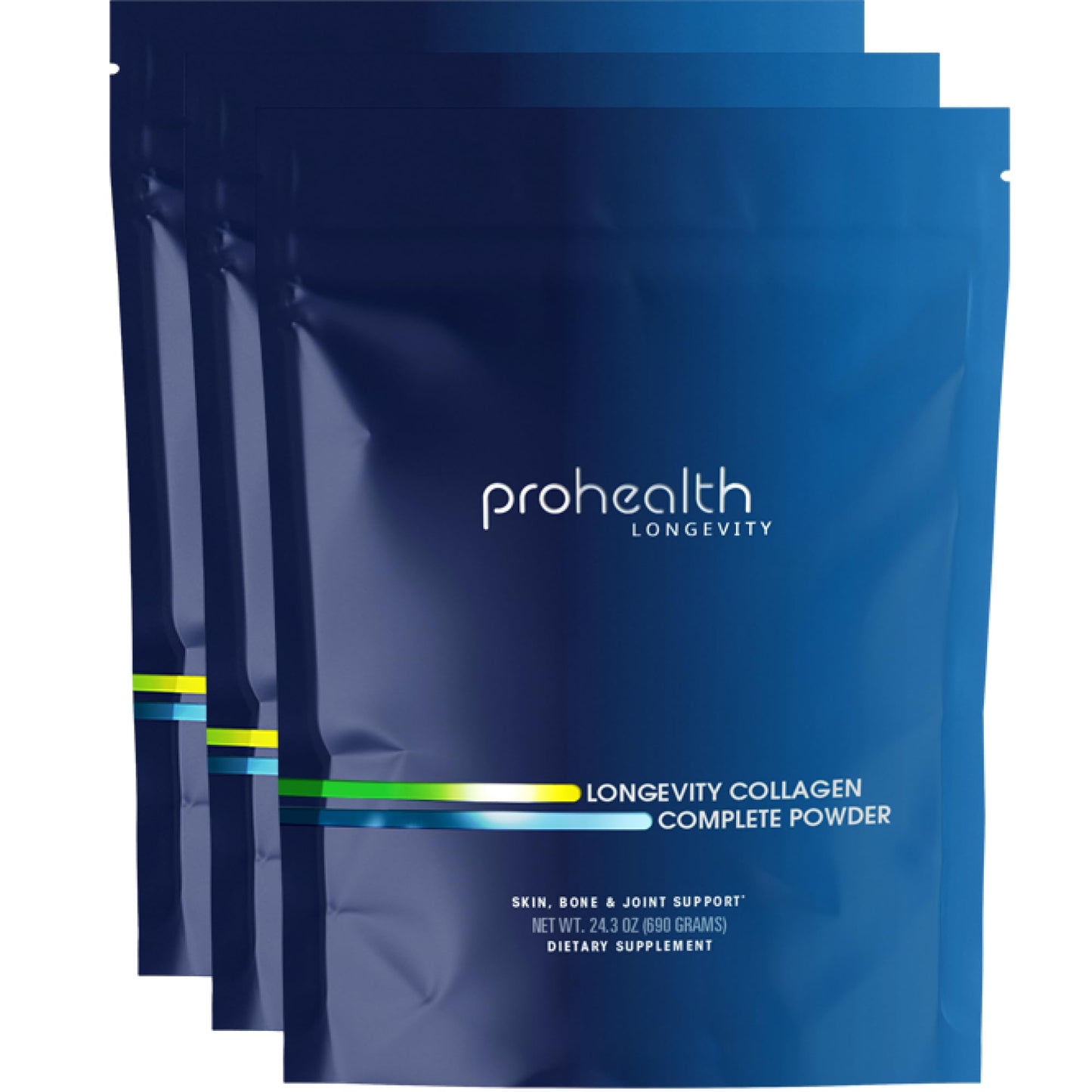 ProHealth Longevity Collagen Complete Powder - for People Over 40. 20g Multi Collagen. Hyaluronic Acid. for Joints, Bones, Hair, Skin, Muscles, Gut - 30 Servings