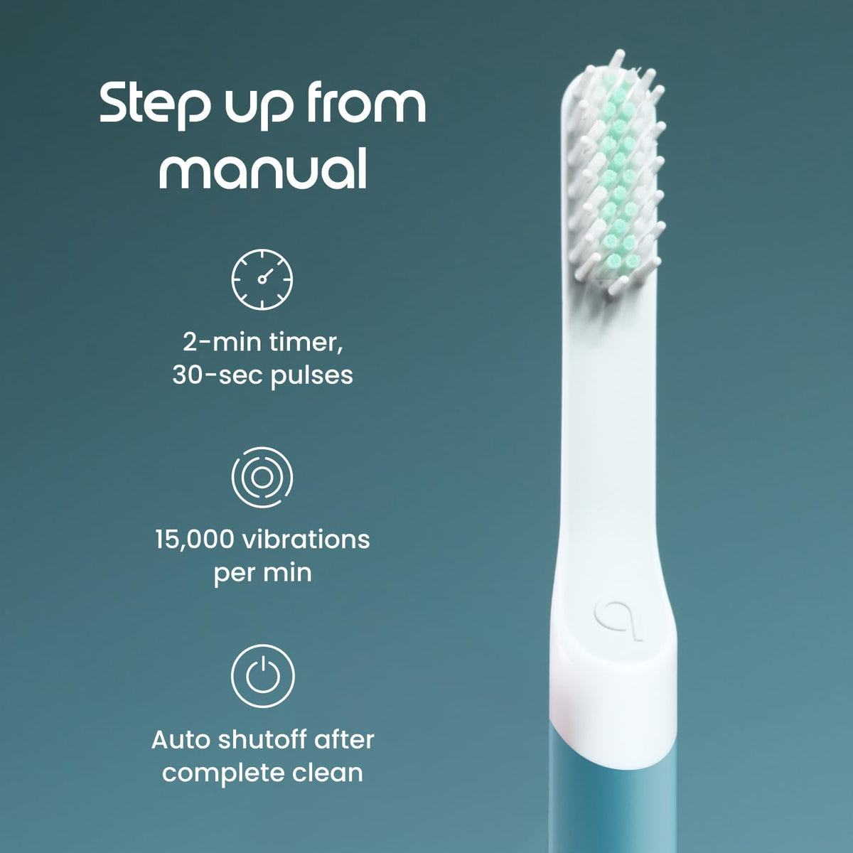 Quip Sonic Electric Toothbrush for Adults, Extra Brush Head, Marine Blue