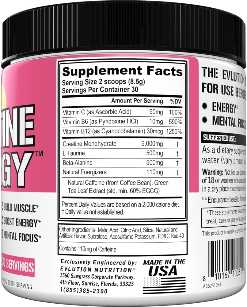 Evlution Nutrition Creatine 5000 - Supports Faster Recovery Lean Muscle Growth & Performance - Pre & Post Workout Powder - 5000mg Pure Creatine Monohydrate Per Serving - 60 Servings - Unflavored