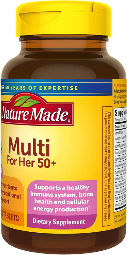 Nature Made Multi for Her 50+ Vitamin/Mineral Tablets 90 ea (Pack of 4)