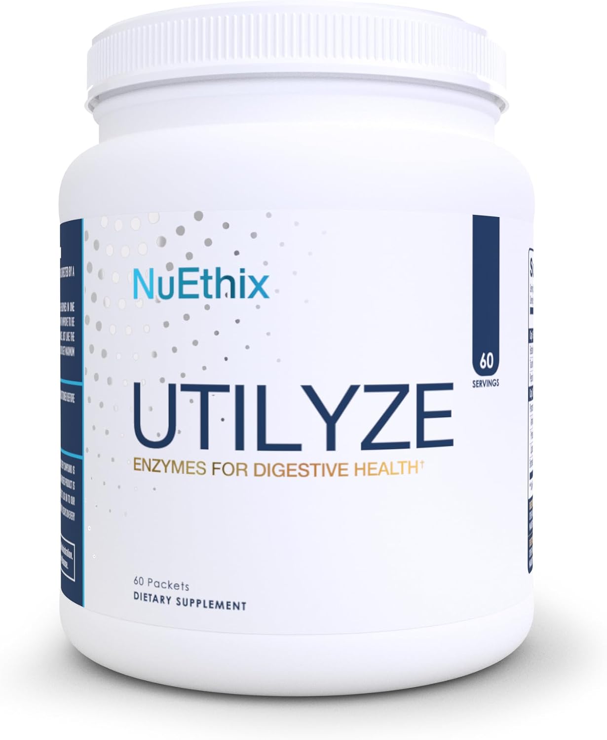 NuEthix Formulations Utilyze Enzymes for Digestive Wellness, Dietary Supplement for Nutrient Absorption, 60 Travel Packets