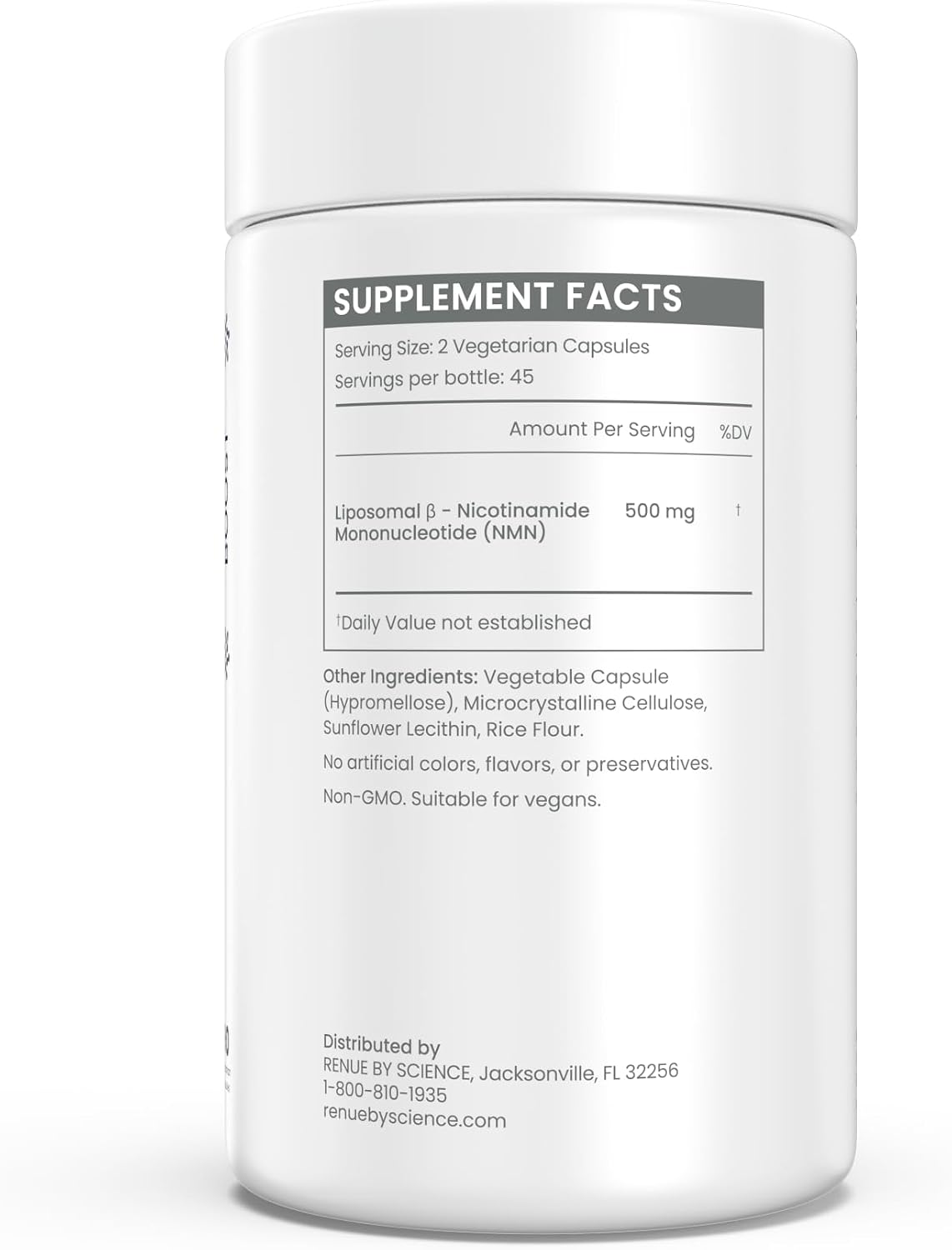 Renue By Science NMN Supplement | 90 Liposomal NMN Capsules - 500mg NMN Nicotinamide Mononucleotide per Serving | Bioavailable Formula for Increased Absorption | Manufactured in the USA