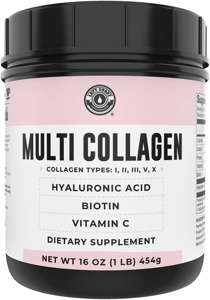 Left Coast Performance Chocolate Bone Broth and Multi Collagen Powder for Joint, Hair, Skin, and Nails Support