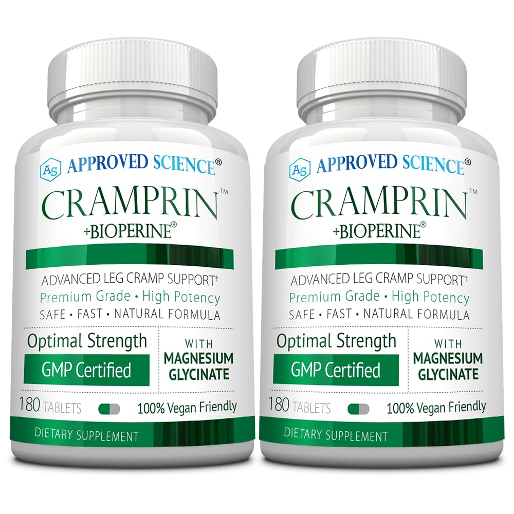 Approved Science Cramprin - High Absorption Magnesium, Vitamin B Complex, BioPerine - Muscle Cramps - 1 Month Supply - 60 Capsules - Vegan