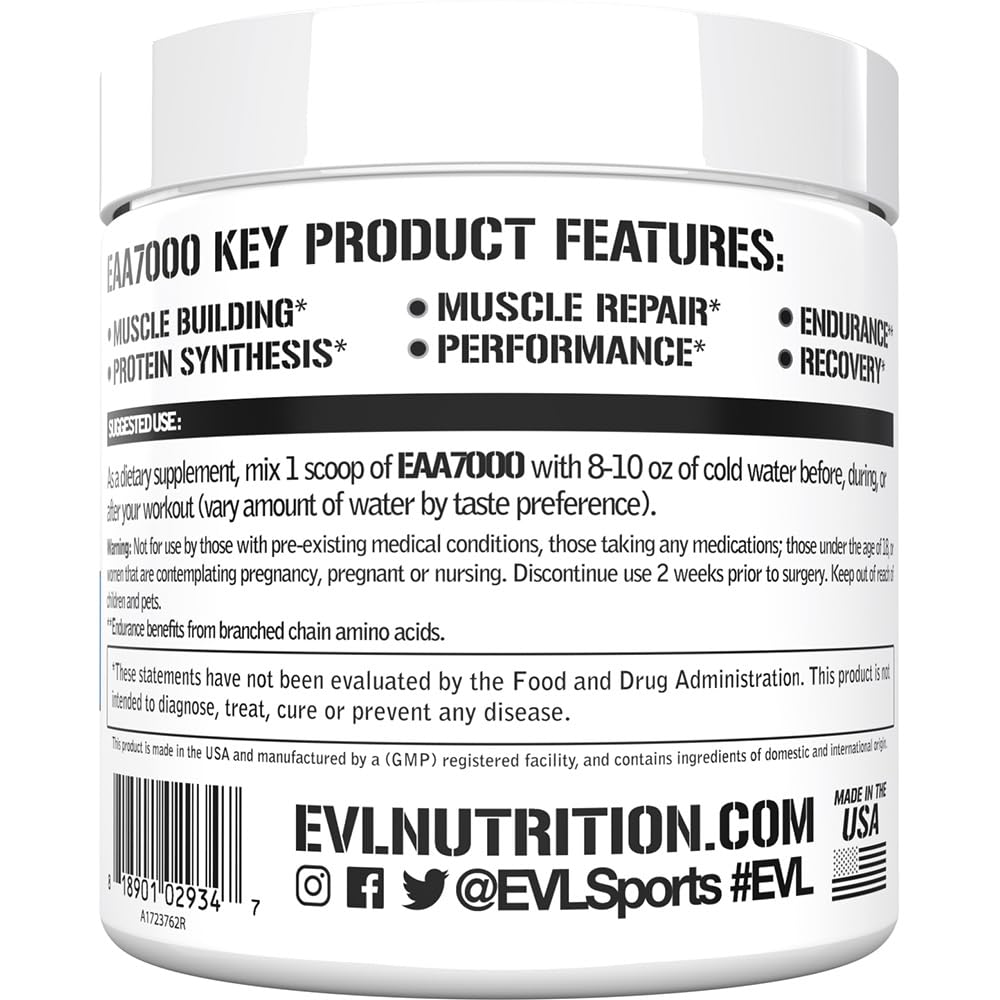 EAAs Amino Acids Powder - EAA Essential Amino Acids Pre & Post Workout Powder for Muscle Building Endurance and Recovery Support with 7g per Serving Plus 5g BCAAs (Pink Lemonade, 30 Servings)