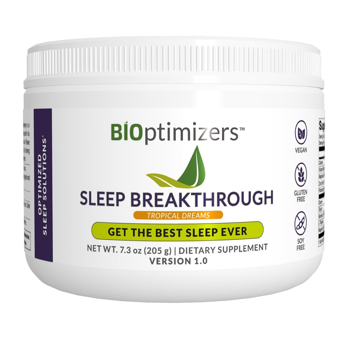 BIOptimizers Sleep Breakthrough 2.0 – Natural Support Supplement | Calming Relief Aid Adults | Non Habit Forming | 202.5 g Powder Blue Berry Dreams