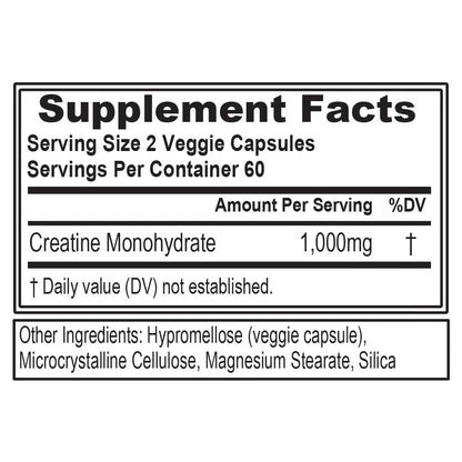 Evlution Nutrition Creatine Monohydrate Capsules - Pre and Post Workout Recovery Creatine Pills Men & Women's Muscle Gains Strength and Recovery - Vegan & Gluten Free, 500mg Per Capsule (60 Servings)