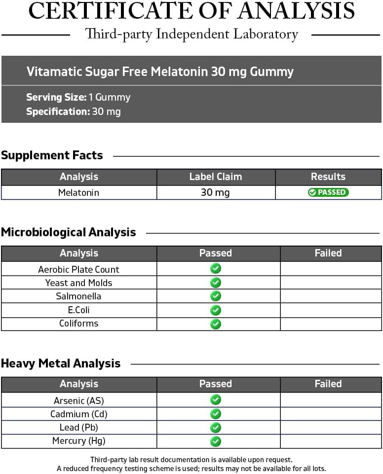 Vitamatic Extra Strength Melatonin 30 mg, 60 Gummies | Natural Strawberry Flavor, Non-Habit Forming, Non-GMO, Gluten Free, Sugar Free, Pectin Based