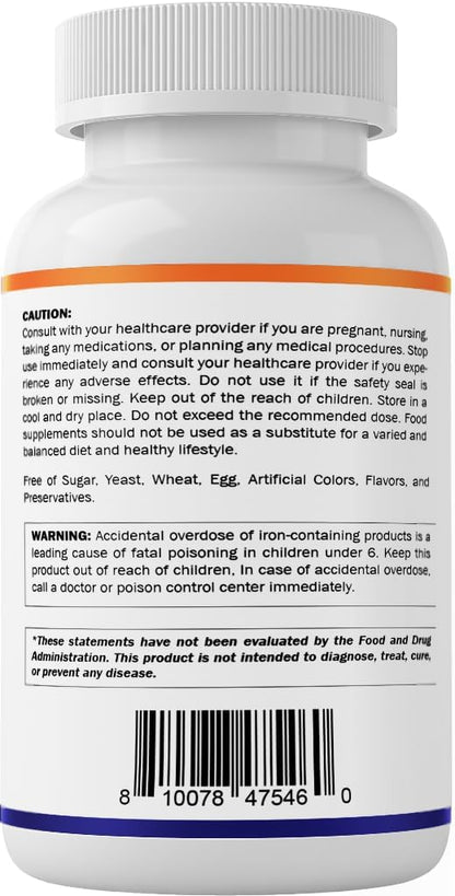 Vitamatic Ferrous Gluconate 324 mg + Vitamin C 100 mg - No Artificial Color Additives - Gentle on Stomach - 250 Tablets - Made in USA