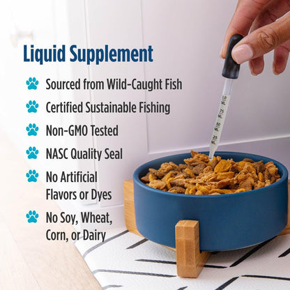 Nordic Naturals Omega-3 Pet, 1380mg Fish Oil for Dogs w/EPA DHA - 16oz | Delivers 1380 mg of omega-3s per teaspoon with EPA and DHA to support heart health, immunity, and overall vitality in dogs