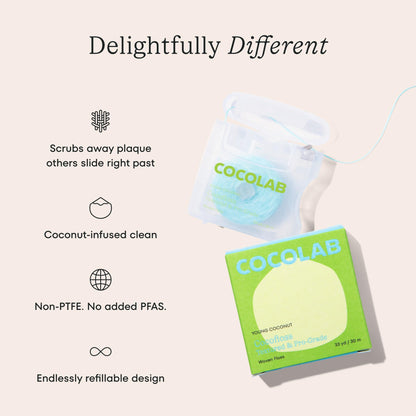 Cocofloss Expanding Woven Dental Floss by COCOLAB, Mint Scent, 1-Pack