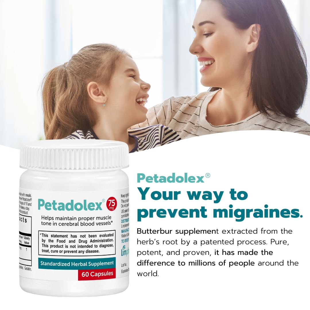 Petadolex - Migraine Relief - Patented Butterbur Root Extract, 75mg PA-Free Butterbur Extract
