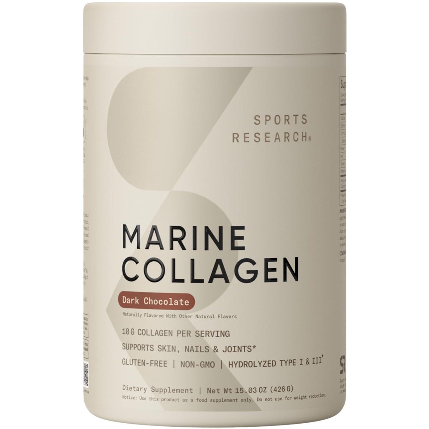 Sports Research Marine Collagen Peptides Powder - Sourced from Wild-Caught Fish, Pescatarian Friendly, Keto Certified & Non-GMO Tested - Easy to Mix in Water or Juice! (34 Servings)