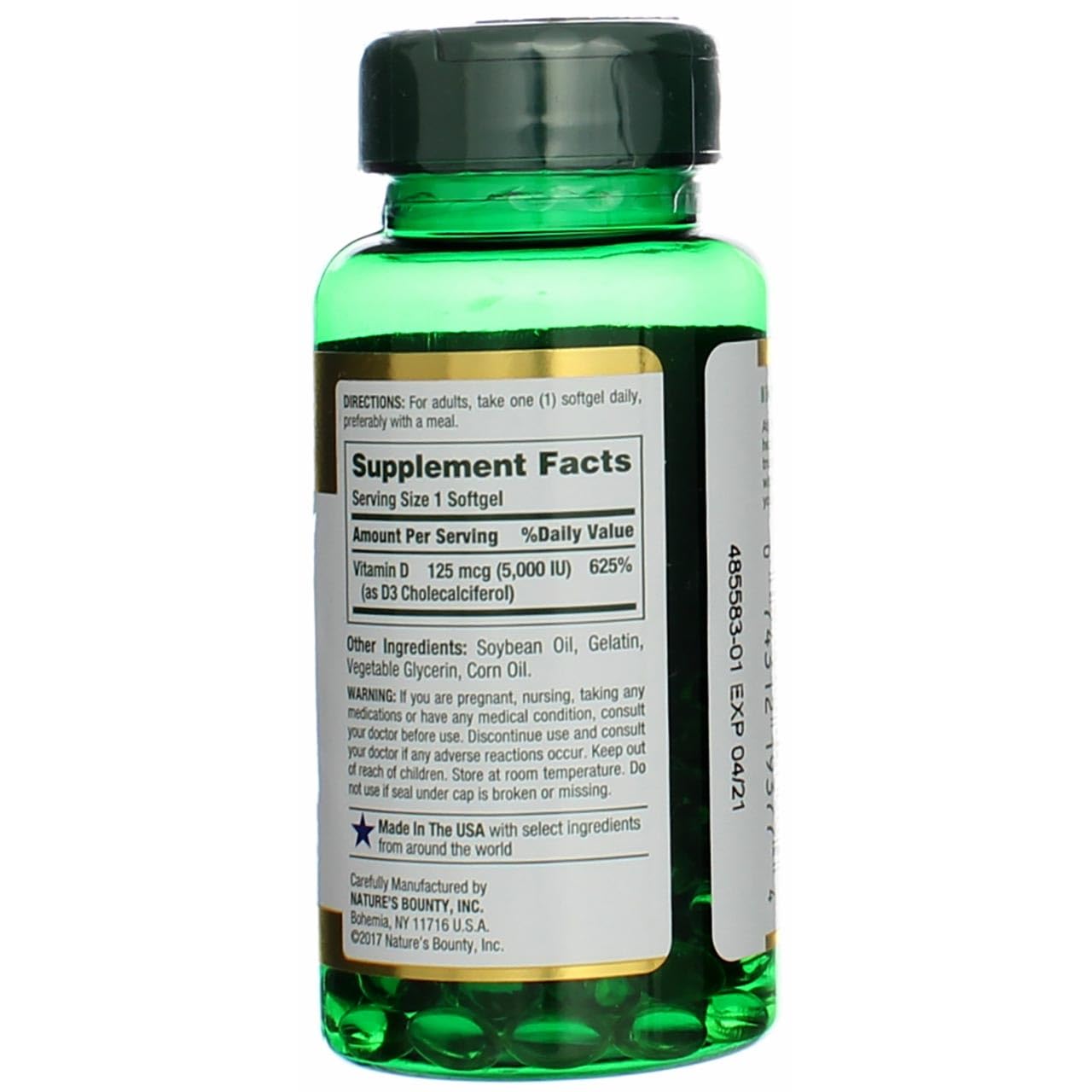 Nature's Bounty Immune Health Vitamin D3 5000 iu, Rapid Release 400 Softgels