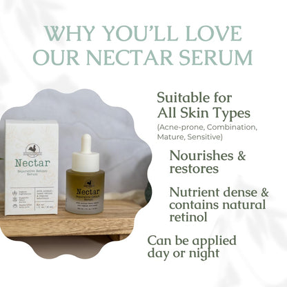 Hearth & Homestead Serum - Nectar Natural Retinol - Fermented Cod Liver Oil, Grass-Fed Tallow & Emu Oil - Nutrient-Rich Facial Oil for Smooth, Healthy Skin – 1 fl oz