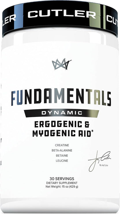 Cutler Nutrition Fundamentals Creatine Performance Powder, 30 Servings | Unflavored, 15 oz | With creatine, beta-alanine, betaine and leucine for strength, endurance, muscle growth and recovery