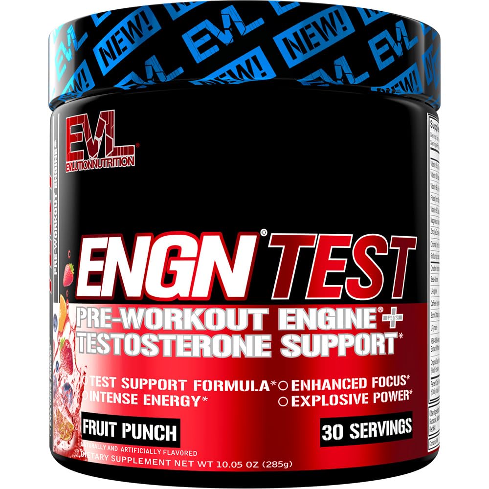 EVL Intense Pre Workout with Creatine - ENGN Energizing Pre Workout for Men Powder Drink for Lasting Energy Focus and Recovery - with Beta Alanine Caffeine and L Theanine - Blue Raz
