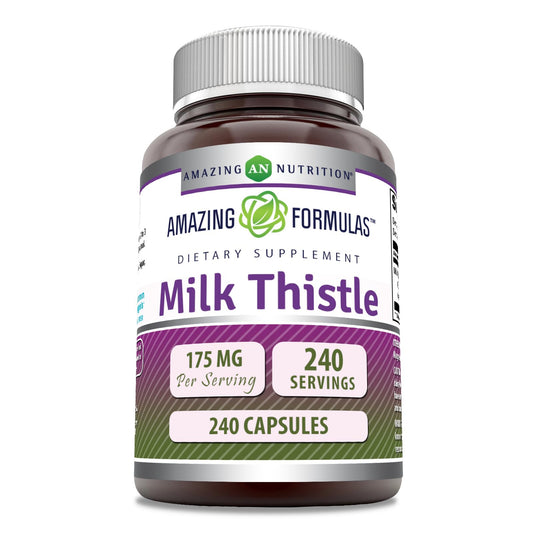 Amazing Formulas Milk Thistle Supplement | 175 Mg per Serving | 120 Capsules | Non-GMO | Gluten-Free | Made in USA