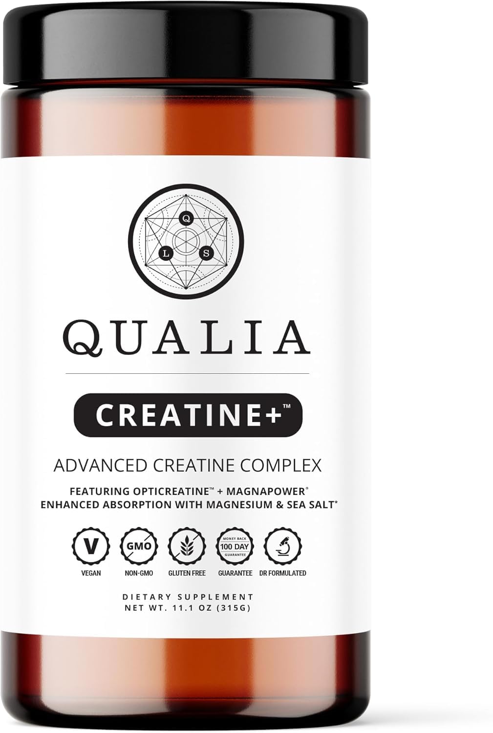 Qualia Creatine | Advanced Creatine Complex | 2 Sources + Magnesium | Optimized Absorption | Muscle Performance, Brain Function, & Healthy Aging (30 Servings)