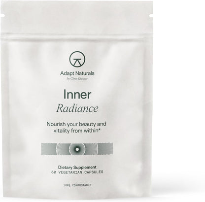 Adapt Naturals Inner Radiance Hair Skin and Nails Vitamins for Women & Men | with Biotin, Collagen, Hyaluronic Acid, Vitamin C & Ceramides - Thicker Hair, Stronger Nails & Hydrated Skin Supplement