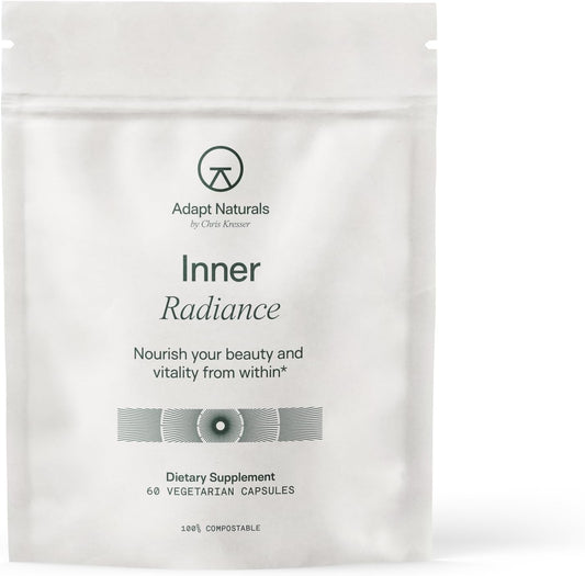 Adapt Naturals Inner Radiance Hair Skin and Nails Vitamins for Women & Men | with Biotin, Collagen, Hyaluronic Acid, Vitamin C & Ceramides - Thicker Hair, Stronger Nails & Hydrated Skin Supplement
