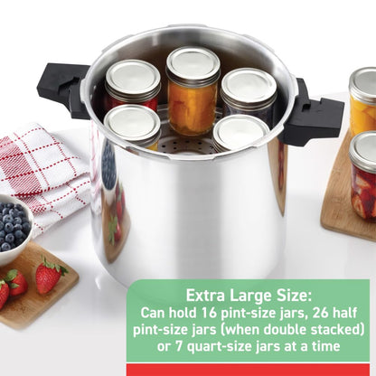 T-fal Pressure Cooker Aluminum Pressure Canner, 22 Quart, 3 PSI Settings, Cookware